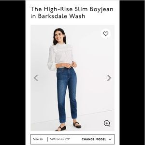 Madewell high-rise slim boyjean in barksdale wash